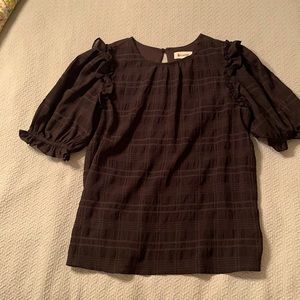 Black ruffle sleeve top